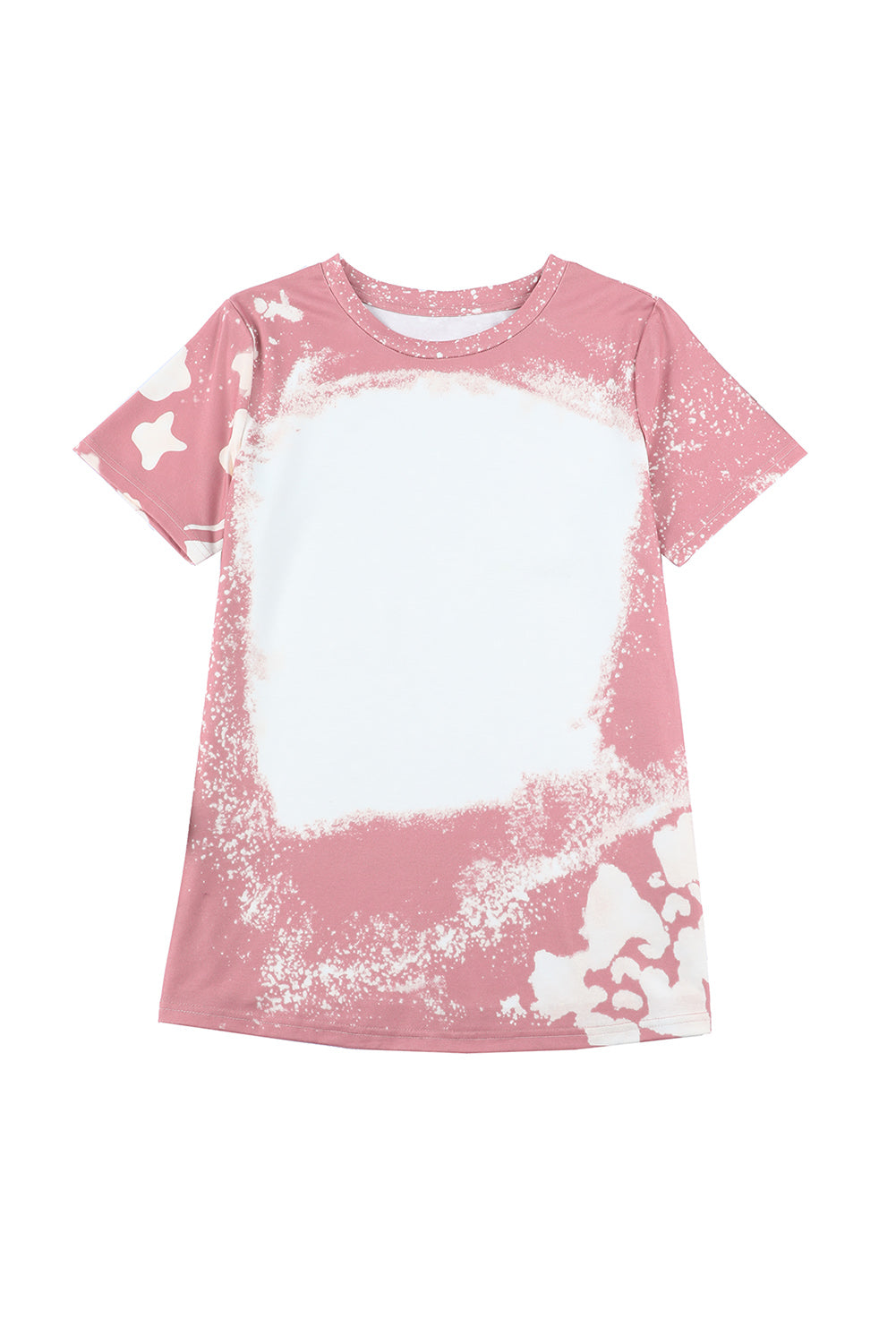 T-shirt à manches courtes blanchi de couleur tie-dye rose 