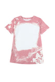 Tie Dye Color Bleached Short Sleeve T Shirt