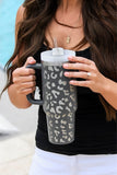 Leopard Print 40OZ Stainless Steel Portable Cup with Handle