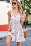 Floral Ruffled Spaghetti Strap Mini Dress