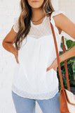 Polka Dot Lace Ruffled Tank Top