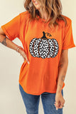 Leopard Pumpkin Graphic Daily Fashion Tee