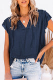 Tiered Ruffled Drawstring V Neck Top