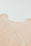 Hollow-out Puffy Sleeve Knit Sweater