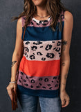 Colorblock Spotted Splicing Knit Tank