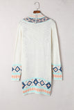 Aztec Print Open Front Cardigan