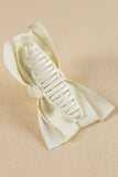 White Bow Decor Large Hair Claw Clip