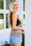 Gradient Leopard Lace V Neckline Tank Top