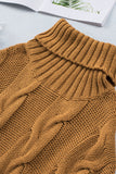 Cuddle Weather Cable Knit Pull à col roulé fait à la main