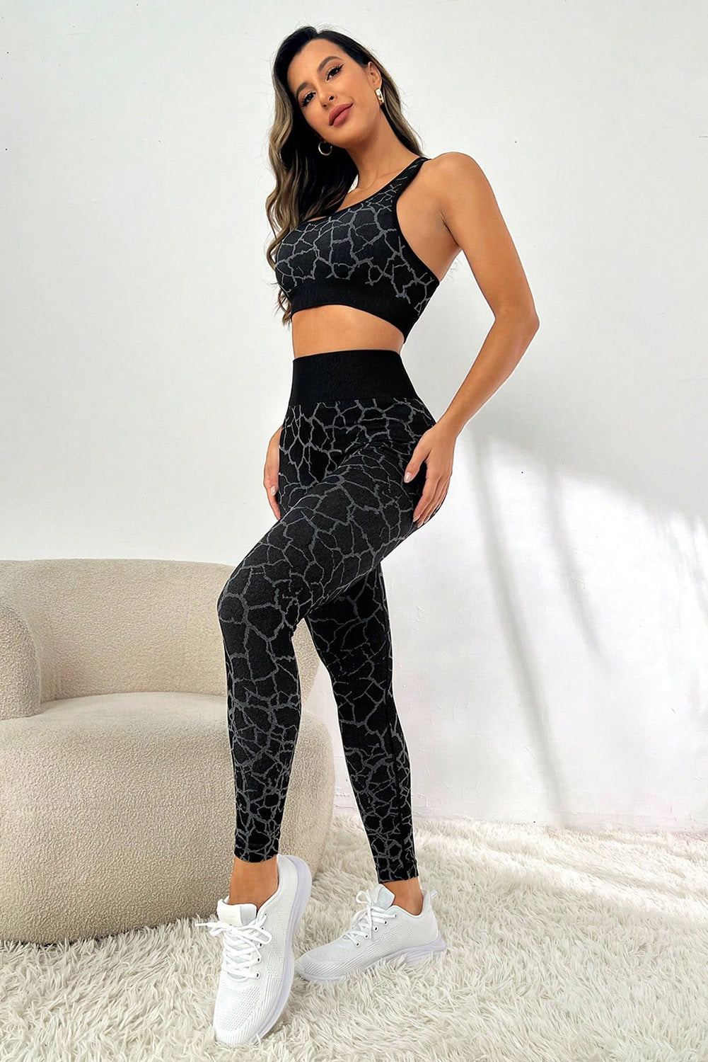 Animal Print Butt Lift High Waist Active Set