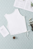 Solid Color Cutout Side Drawstring Tank Top