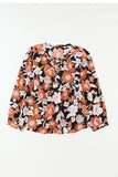 Floral Print 3/4 Sleeve Babydoll Blouse