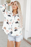 Cow Boy Hats Puff Sleeve Button Up Shirt