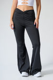 Twist Ruched Waist Flared Pants