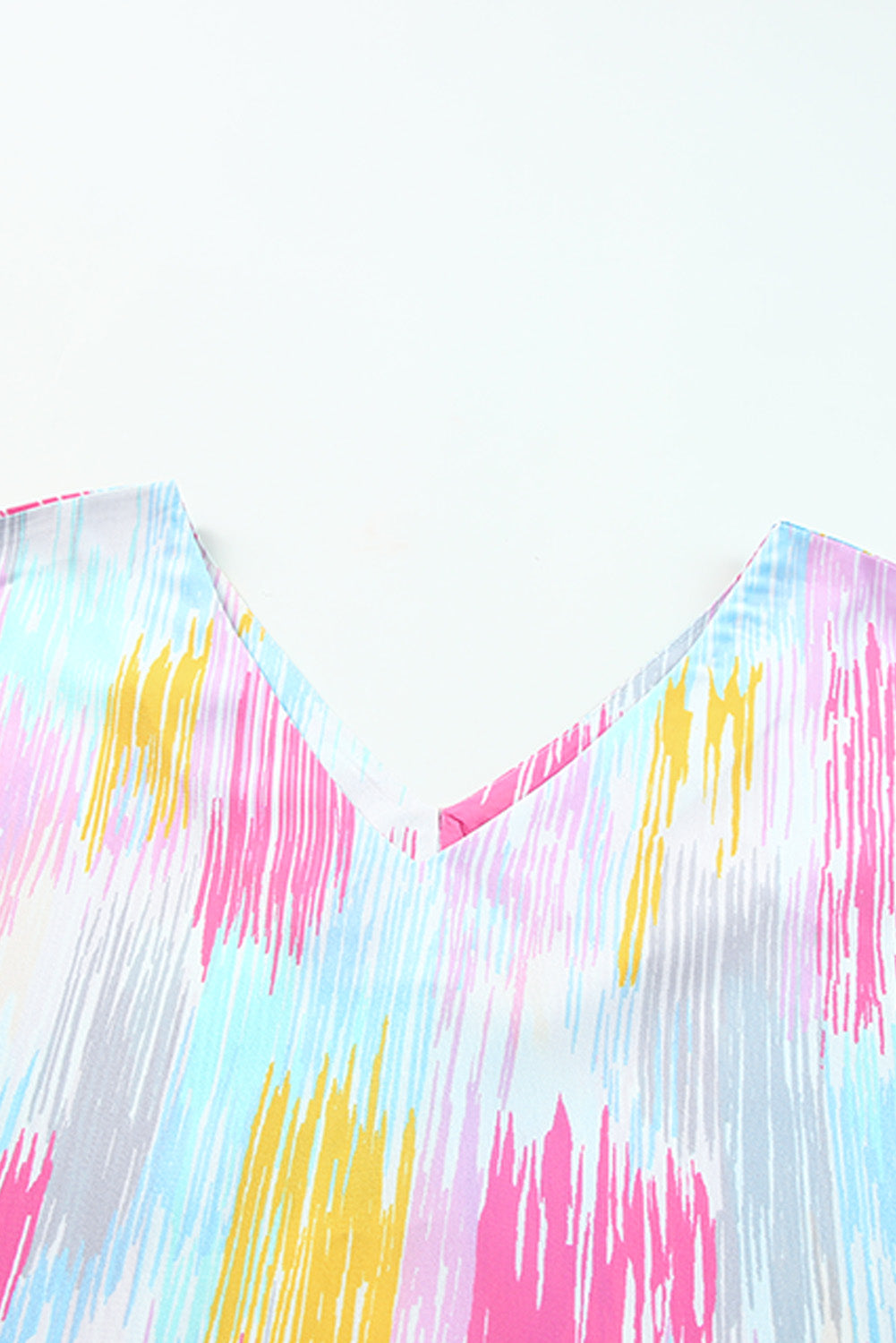 Abstract Print V Neck Dolman Blouse