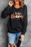 Orange Plain Crew Neck Pullover Sweatshirt