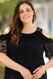 Cold Shoulder Lace Plus Size Dress