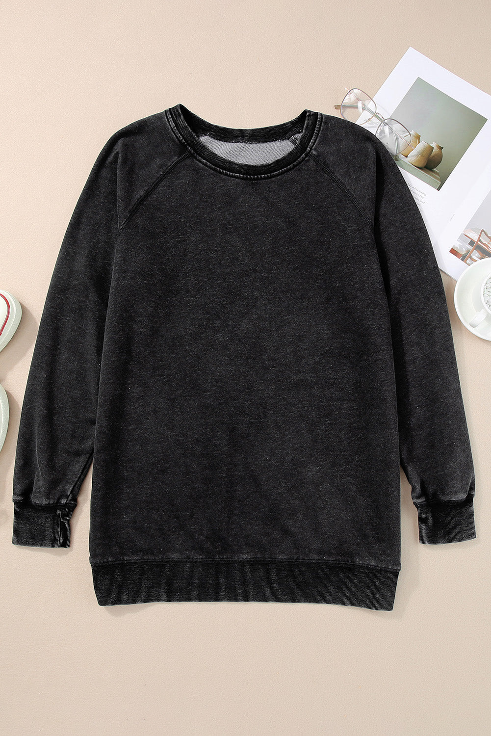 Mineral Wash Oversized Pullover Sweatshirt