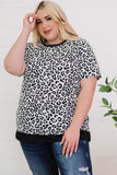 Camouflage Print Round Neck T-shirt with Slits