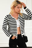 Contrast Striped Print Cardigan