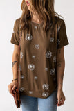 Dandelion Print Crew Neck T-shirt