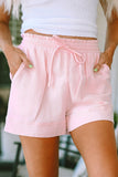 Drawstring Waist Pocketed Lounge Shorts