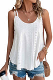 White Eyelet Strappy Scoop-Neck Tank Top