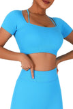 Strappy Halter Ribbed Seamless Crop Yoga Top