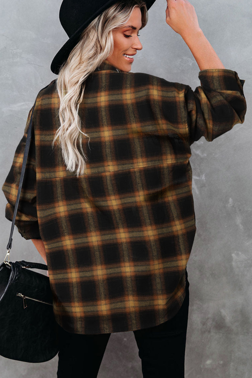 Plaid Pattern Flap Pockets Csual Shirt