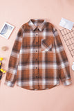 Plaid Long Sleeve Shirt with Pocket