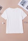 Ripped Solid Color Short Sleeve T Shirt