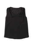 Black V Neck Knotted Shoulder Vest