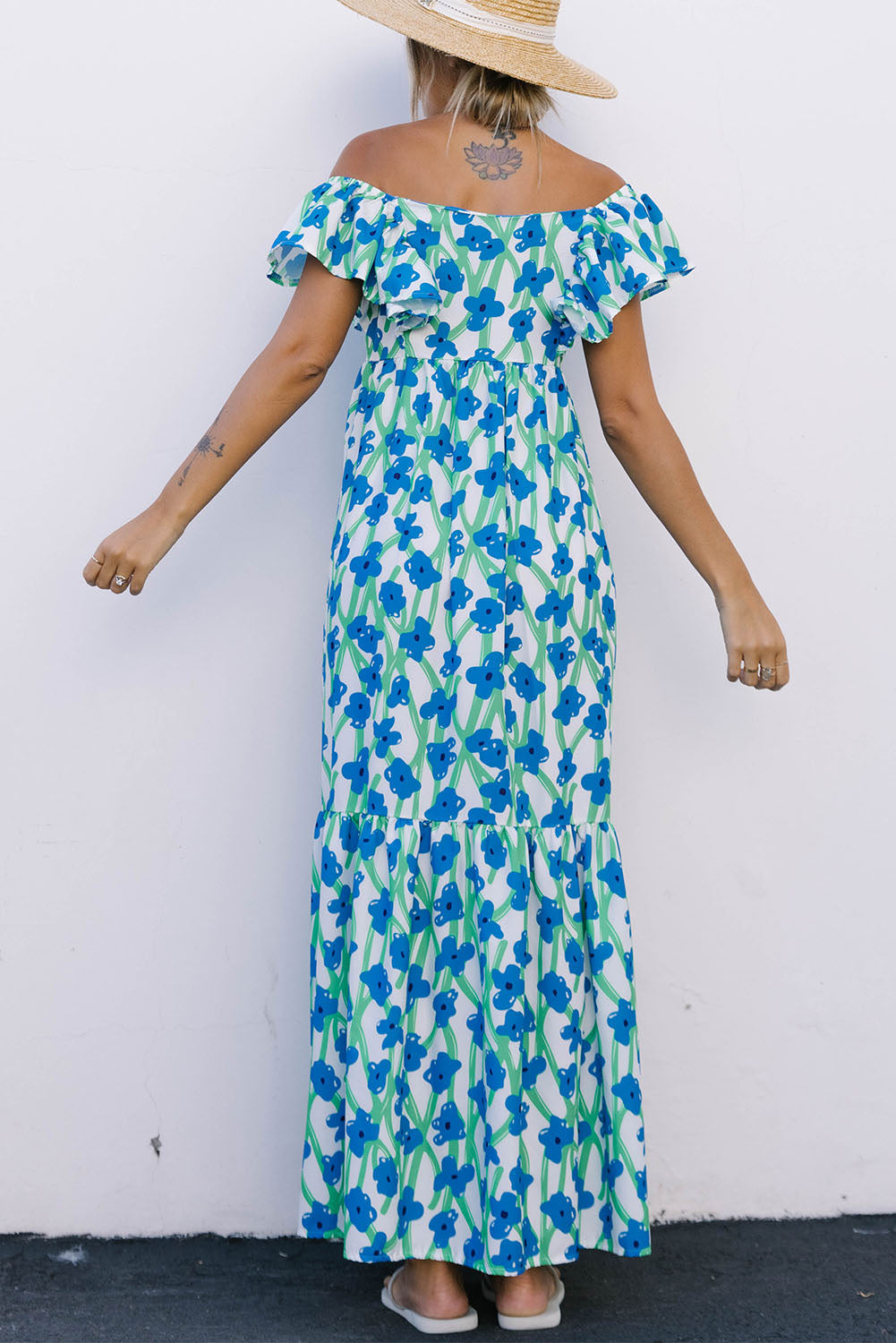 Boho Floral Print Maxi Dress