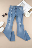 Dark Wash Mid Rise Flare Jeans