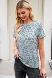 Animal Print Crew Neck T Shirt