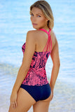 Floral Printed Blouson Tankini Top