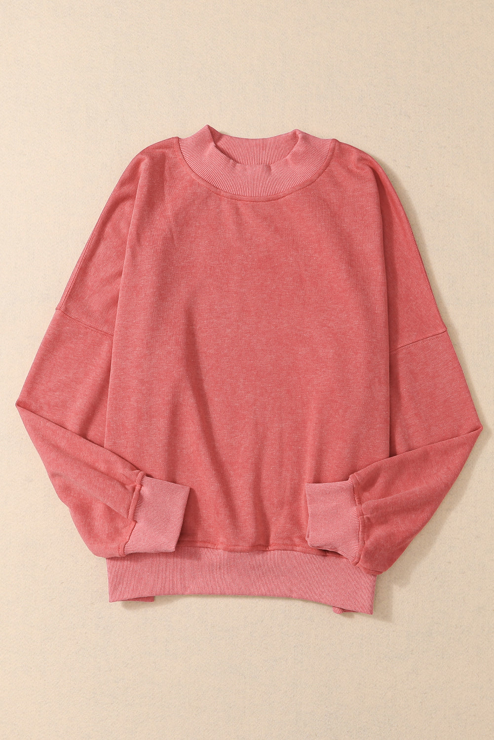 Orange Drop Shoulder Crew Neck Pullover Sweatshirt