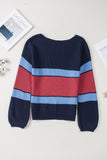 Color Block Drop Shoulder Knitted Sweater