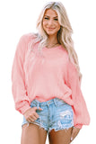 V-Neck Long Sleeve Cable Knit Sweater