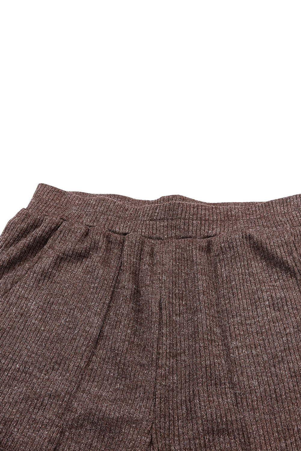 Ribbed Knit Collared Henley Top and Pants Lounge Outfit