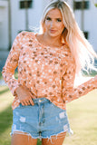 Floral Knit Long Sleeve Top