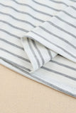 Contrast Striped Plus Size Short Sleeve Tee