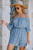 Off Shoulder Bell Sleeves Floral Romper