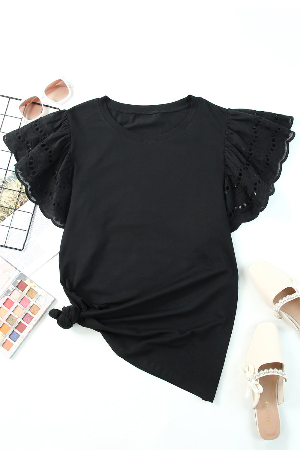 Plus Size Flutter Sleeve Top