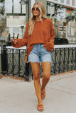 Drop Shoulder Wide Sleeve Loose Sweater