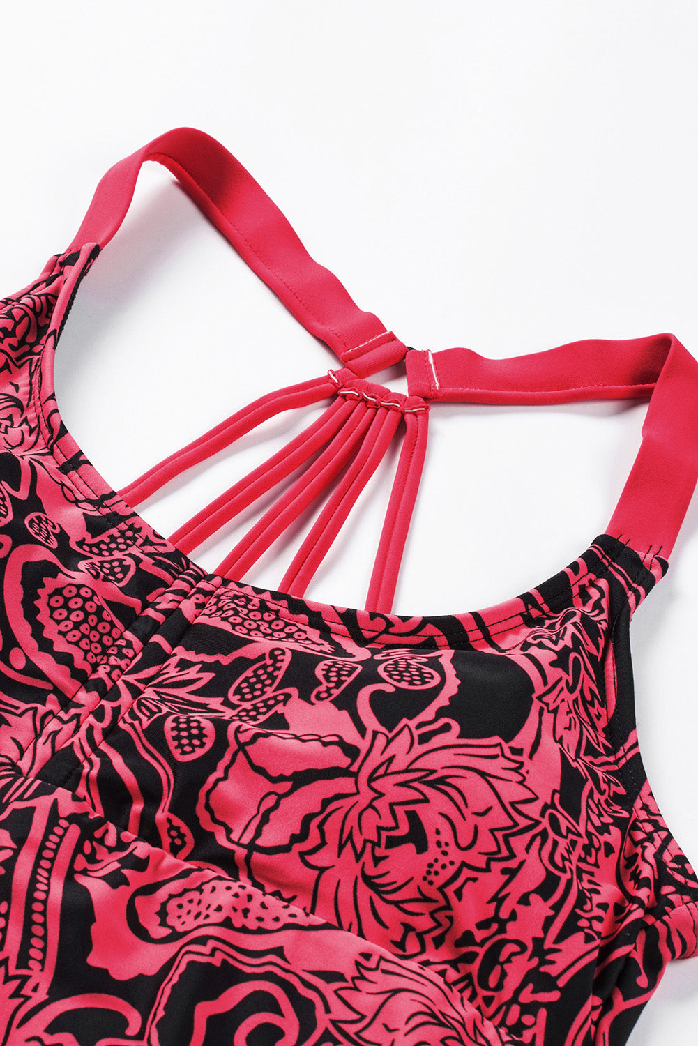 Floral Printed Blouson Tankini Top