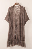 Loose Knitwear Kimono with Slits