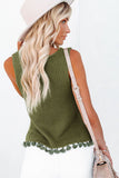 Tasseled Crochet Hollow-out Knit Tank