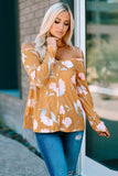 Cold Shoulder Long Sleeve Floral Top