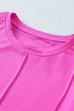 Solid Color Piping Trim Short Sleeve T Shirt